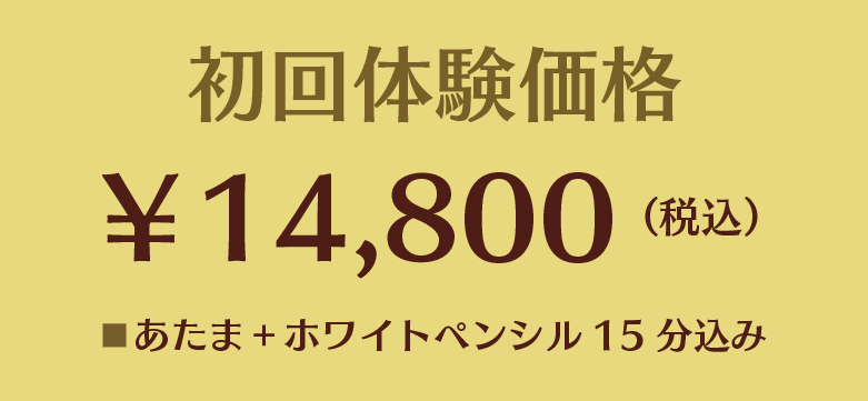 初回体験価格　￥14,800（税込）